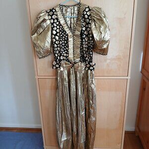 Gold black design Evening Party Weeding Dress Size S